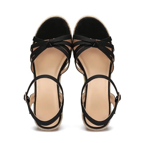 Image of VICKI.VICKI Wedges for Women Platform Sandals Wedge Heels for Sandals Comfortable Summer Espadrille Shoes Ankle Strap&Open Toe