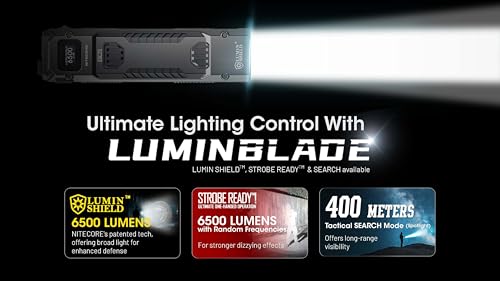 Nitecore EDC29 EDC Tactical Flashlight, 6500 Lumen USB-C Rechargeable Slim Flat Shape with Spotlight Floodlight Strobe Modes Digital Display Sticker