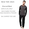 INSIGNIA Mens Pyjama Set Long Sleeve Top & Pants Cotton Pjs (Charcoal_Black, 3XL) #1