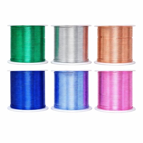 Image of Mandala Crafts 18 GA Pink Green Blue Assorted Anodized Aluminum Craft Wire | 450 FT, Colored, Flexible, Bendable for Bonsai Armature Sculpting Wire Wrapping Jewelry Making, Weather & Tarnish Resistant