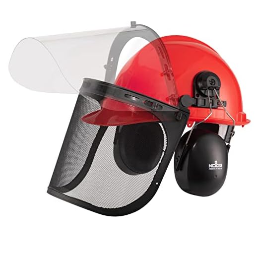 NoCry 6-in-1 Industrial Forestry Safety Helmet and Hearing Protection System with Two Protective Visors