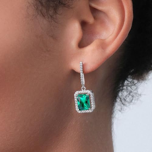 Gem Stone King 4-6 Cttw Drop Dangle Earrings for Women | Gemstone Birthstone Earrings | 925 Sterling Silver | Emerald Cut 9X7MM | Fine Jewelry Gifts for Her Mom Women Wife3