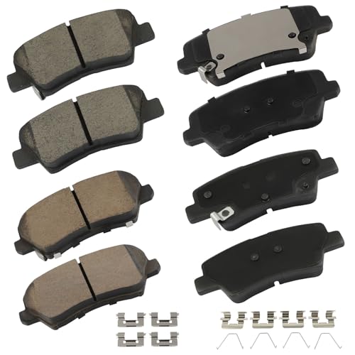 Image of cciyu D1813 D1971 Rear & Front Ceramic Disc Brake Pads Kit For Hyundai For Elantra GT 2017,For Hyundai For Veloster 2016 2017 2019-2021