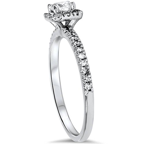 Pompeii 5/8 Carat Cushion Halo Diamond Engagement Wedding Ring Set White Gold2