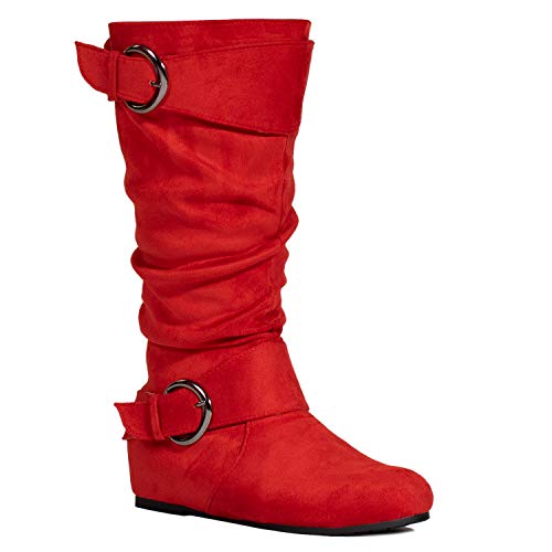 RF ROOM OF FASHION Dublin-01 Women's Wide Calf Wide Width Knee High Boots w Pocket - Plus Size Friendly