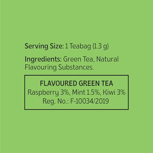 Image of TE-A-ME Green Teabags Raspberry and Mint Flavour | Green Tea Bags 25 pcs