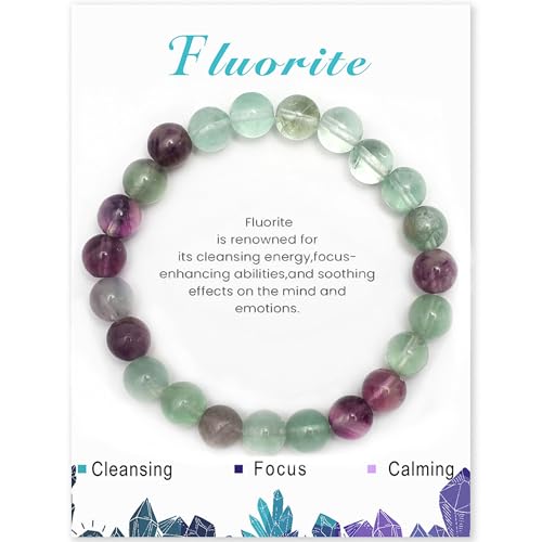 ZAULER Handmade Hematite Crystal Bracelet for Women Men, 8mm Nature Stone Beaded Jewelry for Stress Relief