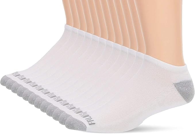 Fruit of the Loom Men's Dual Defense No Show Socks Extra Value 24 Pack Size 6-12