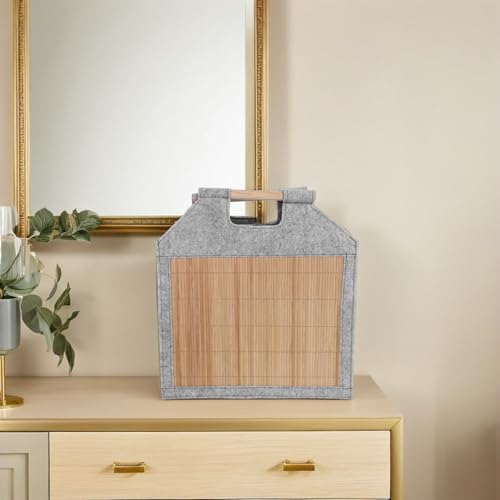 Cesta de fieltro estrecha para guardar ropa y evitar desorden 8