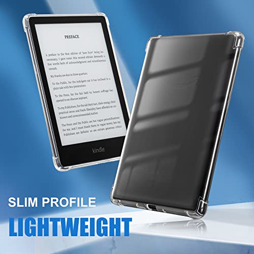 CoBak Clear Case for All-New Kindle Paperwhite 11th Gen 2021 & Signature Edition(6.8") - Lightweight, Scratch-Proof Silicone Back Cover, Clear | 2021, Smart Cover, Lightweight, Slim, PU Leather