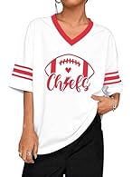 Football Jerseys for Women: Size: S=US(4-6), M=US(8-10), L=US(12-14), XL=US(16), XXL=US(18-20). Please refer to our size chart carefully. This football jersey is made of 100%Polyester, soft and comfortable lightweight, breathable Oversized Football J...