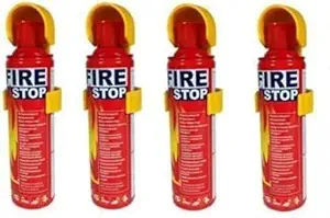 VOILA Aluminium 500 ml Fire Extinguisher Spray with Stand for Car and Home Pack of 4