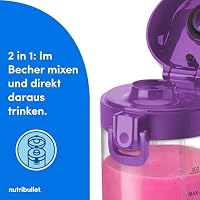 nutribullet Portable, Smoothie Maker to go, 475 ml BPA-freier Becher, kabellos, wiederaufladbar für 15+ Mixvorgänge, tragbarer mini Mixer für mix & go, zerkleinert Eis & Obst, Violett, NBP003PU – Ansicht 5
