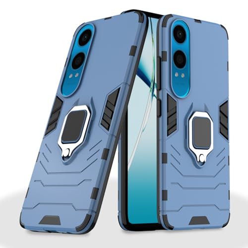 Image of Pikkme D5 Tough Armor Bumper | 360 Protection Case | Ring Holder Stand Case for OnePlus Nord Ce 4 Lite 5G (Blue)