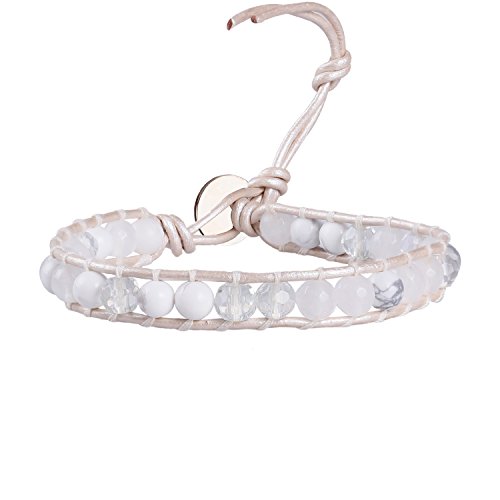 Image of KELITCH Turquoise Beaded Wrap Bracelets Bangle Handmade Charm Chain Strand Bracelet For Women