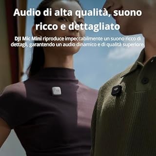 DJI Trasmettitore Mic Mini (Nero infinity),microfoni wireless, leggerissimo, audio di alta qualità, OsmoAudio, cancellazione del rumore, microfono senza fili per fotocamere/iPhone/Android, vlog
