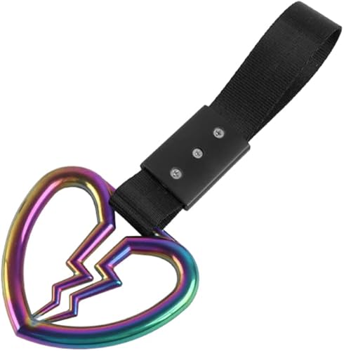 Miniatura 18 de Q1-TECH, JDM Tsurikawa Anillo japonés de metro, tren, autobús, mango de corazón roto, correa de mano, anillos de advertencia para parachoques