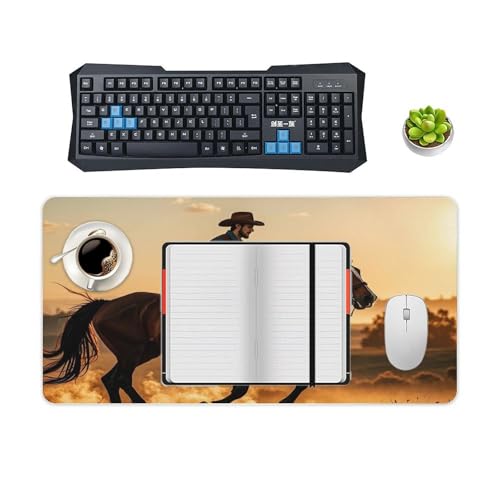 Desk Pad Protector 24x12 Inch Extended Cowboys Riding Horses miniatura 4