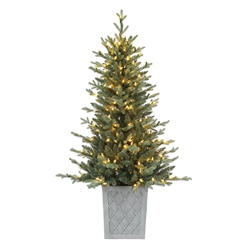 Haute-Decor-45-Foot-Barcelona-Blue-Spruce-Potted-Tree-with-Warm-White-LED-Lights-Cement-Gray-Patterned-Resin-Pot Haute Decor 45 Foot Barcelona Blue Spruce Potted Tree with Warm White LED Lights Cement Gray Patterned Resin Pot