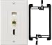 Buyer's Point HDMI 3GHz Coax Ethernet Wall Plate with Single Gang Low Voltage Mounting Bracket Device (White Kit)