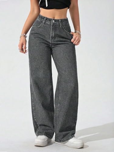 Image of KOTTY Women's High-Waist Button Relaxed Fit Casual Ankle Length Stylish Jeans