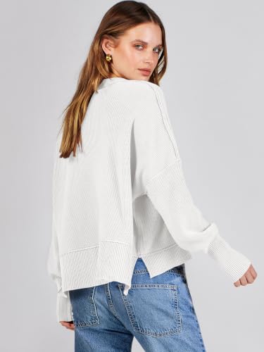 Image of ANRABESS Cropped Sweaters for Women Long Sleeve Oversized Fall Outfits