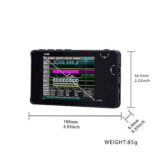 Image of Digital Logic Analyzer LA104 USB Mini 4 Channels 100MHz Max Sampling Rate Built in 8MB Flash Storage 2.8 Inch Oscilloscope