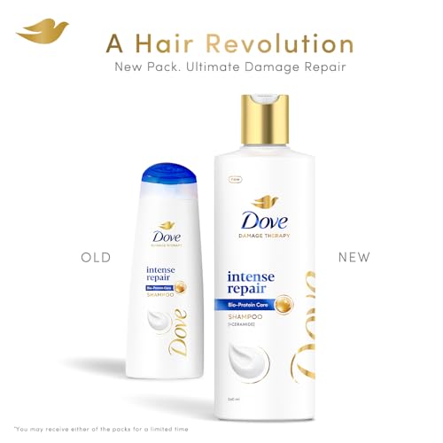 Image of Dove Intense Repair Shampoo 340 ml || Repairs Dry and Damaged Hair || Strengthening Shampoo for Smooth & Strong Hair