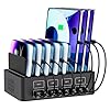 150W/35A Charging Station for Multiple Devices, 16 Port USB C Fast Charging Station with Adjustable Dividers – Organizer Charging Dock for Smartphone, iPad, Kindle, Tablet & More