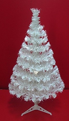 Inside Out Toys - Árbol de Navidad con Luces LED para Interiores (Fibra óptica), Color Verde o Blanco, Blanco, 3' (90cm)