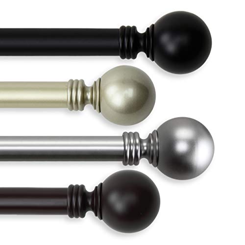 Rod Desyne 100-01-992 Globe Window Curtain Rod Set, 120-170 Inch, Black #TOP3