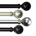 Rod Desyne 100-01-662 Globe Window Curtain Rod Set, 66-120 inch, Black