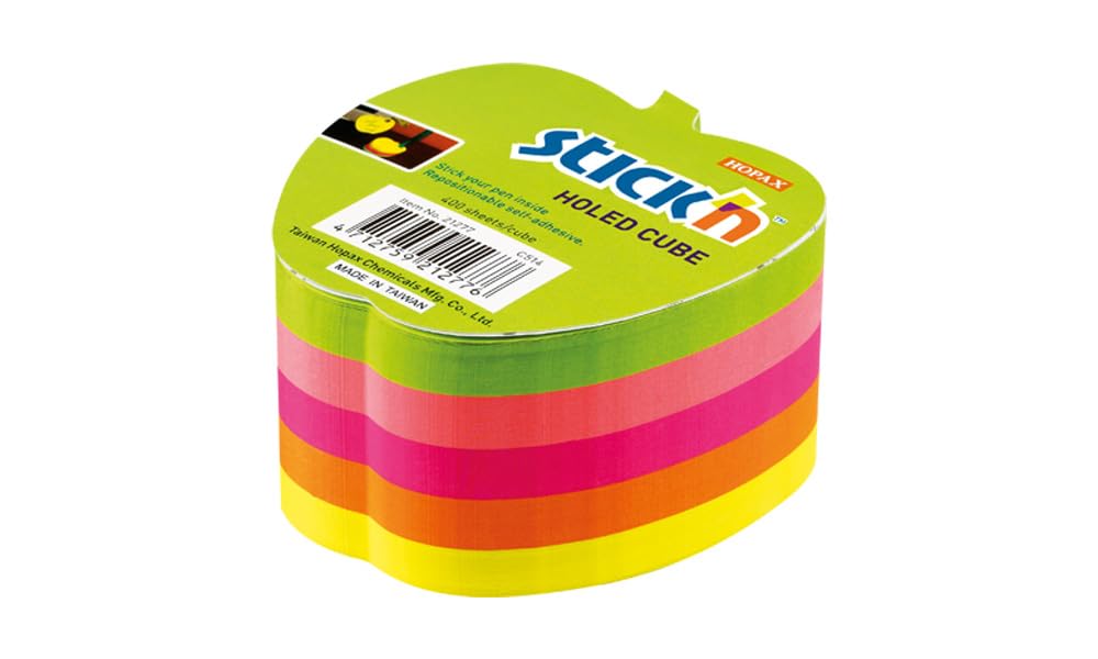 Stick'n Sticky Notes - 70 x 70 mm, 50 arkuszy, neonowy zielony karteczki samoprzylepne z kształtem