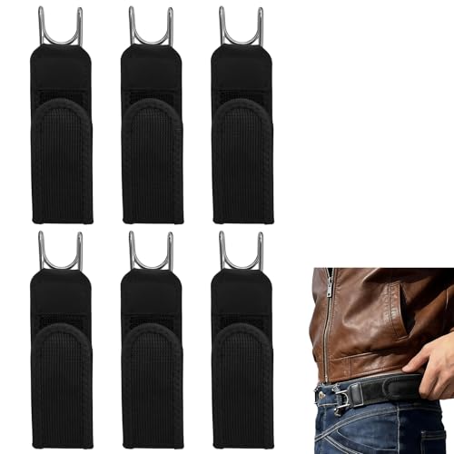 DRADERCH 6 Stück Gürtel Ohne Schnalle Für Herren Damen Buckleless Belt Hook Schnallenloser Gürtel Unsichtbarer Elastischer Gürtel Mit Metallhaken Und Klettverschluss für Jeans und Outdoor-Arbeit