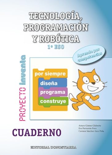 Portada de Tecnología, Programación y Robótica 1º ESO - Cuaderno - Proyecto INVENTA