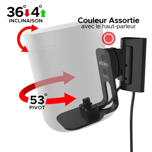 Support mural inclinable orientable double pour enceinte One et Play 1