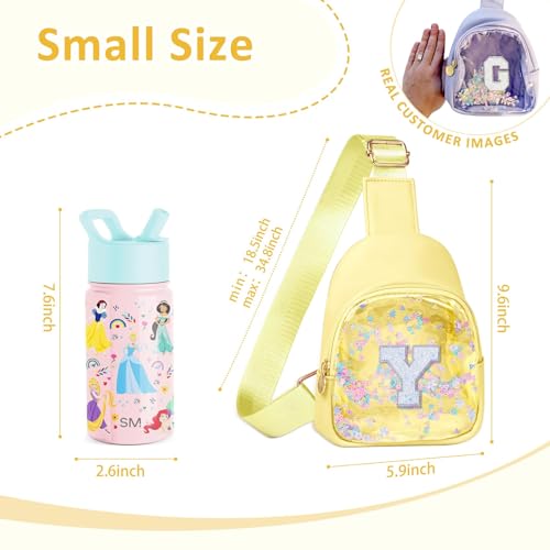Image of COSHAYSOO Personalized Christmas Birthday Gifts Burr Basket Stuffers for Girls Yellow Purse Sling Bag Crossbody Girl Cute Funny Cool Mini Travel Fashion Accessories Monogrammed Initial Letter Y