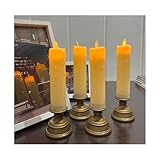 The Decor Cycle 2 Pcs LED Pillar Candle with Rustic Stand| Romantic Love Gift for Him/Her | Candle Light for Couple Decor, Home Decor, Candlelight Dinner, Bedroom, Janmashtami