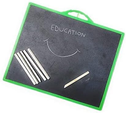 GIRLYZ ATTIRE Black Double Side Slate Board for Kids Learning (Slate Board with Slate Chalk) (Pack of 8)