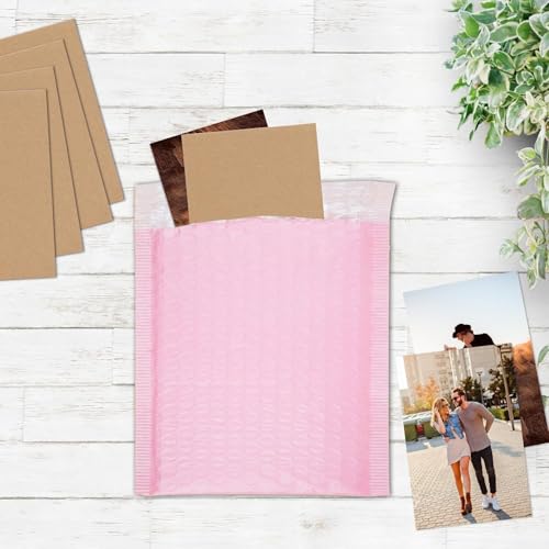 Image of RLAVBL 100 Pack 5x7 Corrugated Cardboard Sheets, Flat Cardboard Inserts for Shipping, Mailing, Packing, DIY Crafts