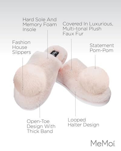MeMoi The Gloria Plush Pom-Pom Slippers3