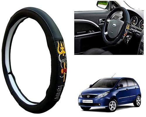 Image of Chromium Om Namah Shivay Car Steering Cover for TATA Indica Vista Pack of 1