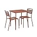 Set Tavolo da Giardino in Metallo con 2 sedie, Amelia, Terracotta, 70x70x72.5 cm immagine