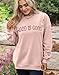 MAPICK Womens Long Sleeve Faith Sweatshirt Crewneck Fleece Sweaters Comfy Fall Fashion Outfits Winter Clothes 2025(Light Pink,Medium)