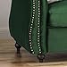 GDFStudio Tufted Jewel Toned Velvet Sofa with Scroll Arms, Emerald