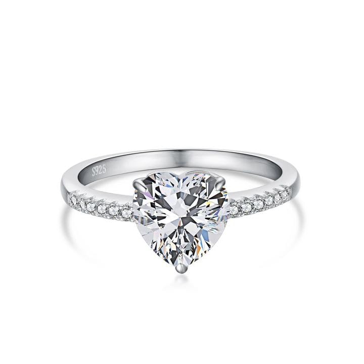 3CT 925 Sterling Silver Pink Heart Promise Ring product image