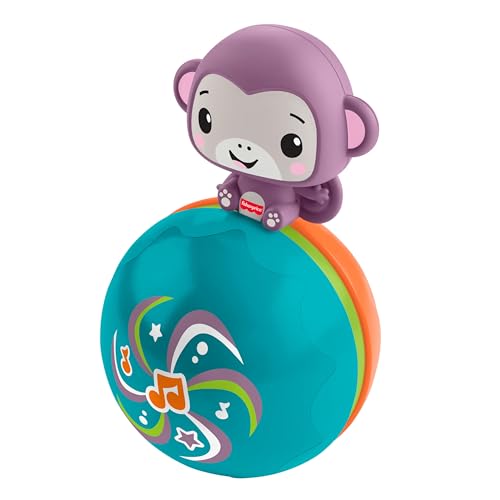 Juguete para perseguir gateando Fisher-Price monito musical morado con pelota 9 meses