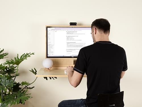 Image of ARROWSTONE SKEENA Wall-Mounted Desk - Floating Folding Desk with Storage, VESA Monitor Mount, Space-Saving Murphy Desk Design for Home Office (31 inch)