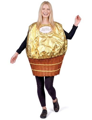 DEGUISE TOI - Déguisement confiserie doré adulte - 1 combinaison - Taille Unique - Doré - Déguisements adultes - 100% Polyester - Ne pas laver -...