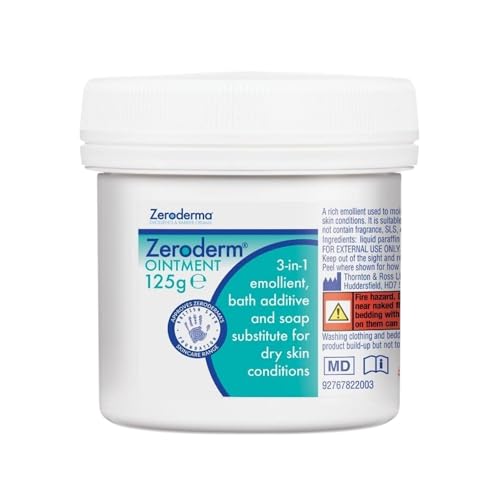 Zeroderma Zeroderm Ointment Rich 3-in-1 Emollient Soap Substitute & Bath Additive For Dry Skin Conditions such as Eczema Ichthyosis & other Dry Skin Conditions. 125g